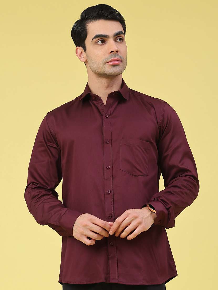 men solid long sleeve regular fit casual shirt - 22159698 -  Standard Image - 1