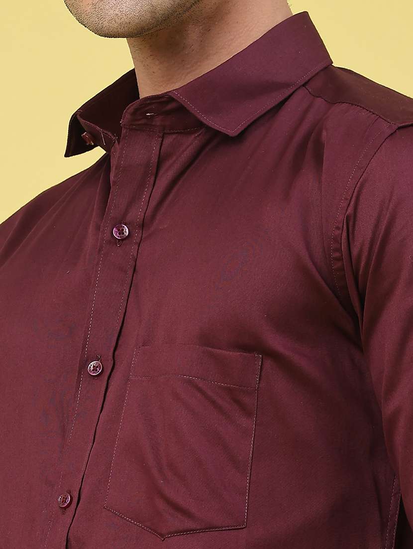 men solid long sleeve regular fit casual shirt - 22159698 -  Standard Image - 4