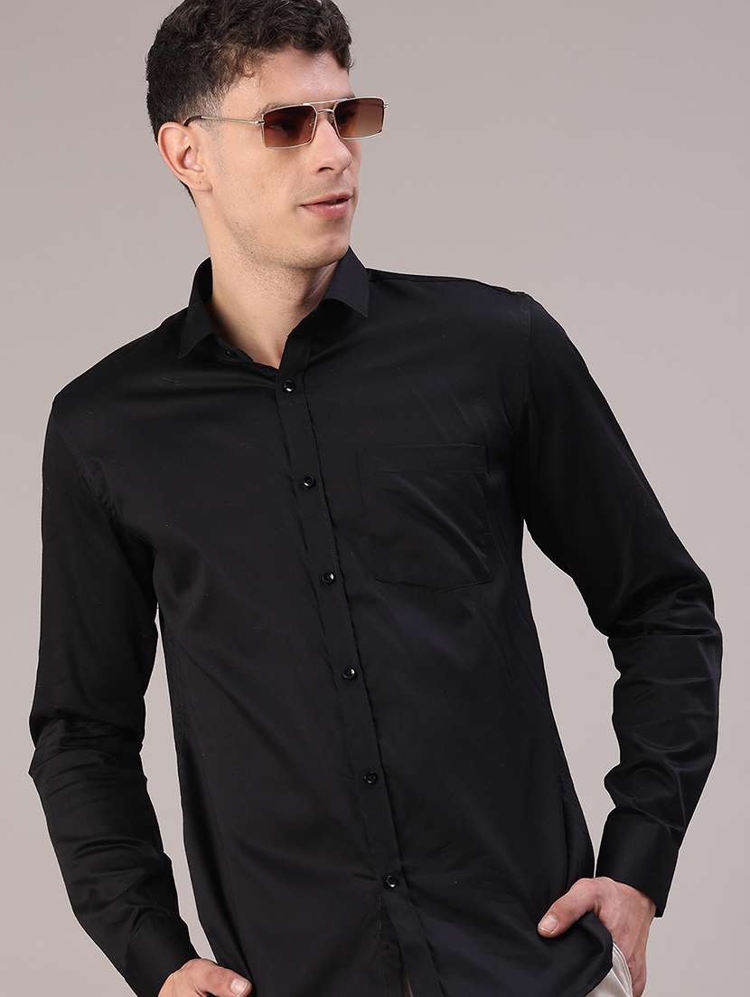 men solid long sleeve slim fit casual shirt - 22159699 -  Standard Image - 1
