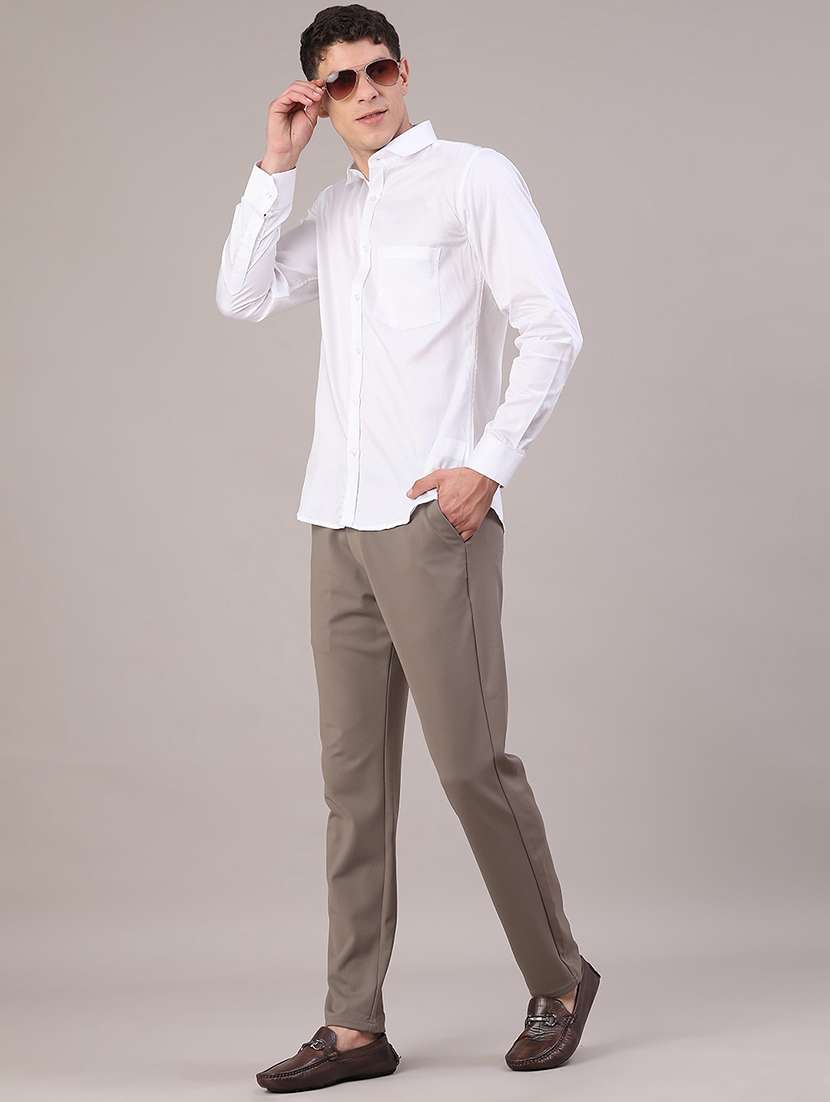 men solid long sleeve slim fit casual shirt - 22159700 -  Standard Image - 4