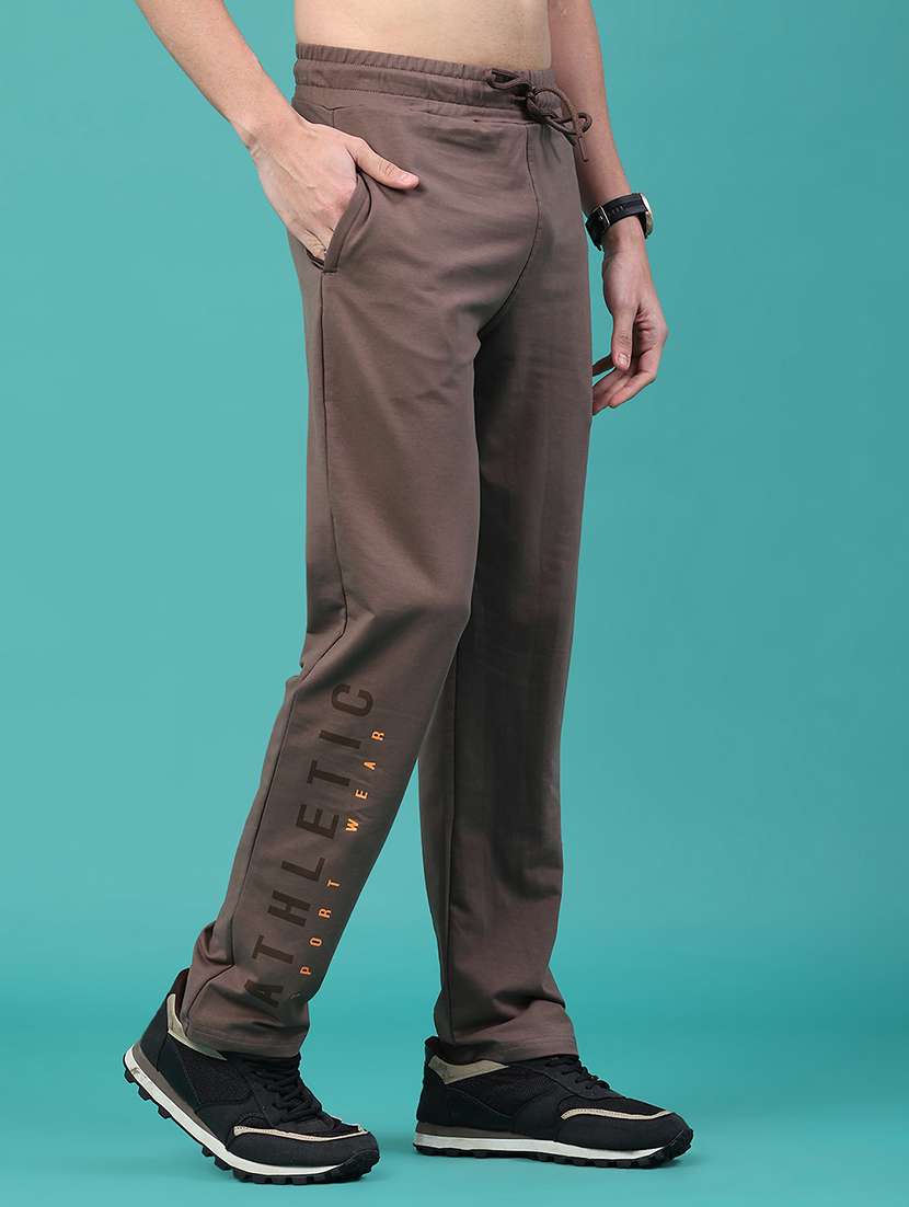 men typographic mid rise full length track pant - 22159706 -  Standard Image - 1