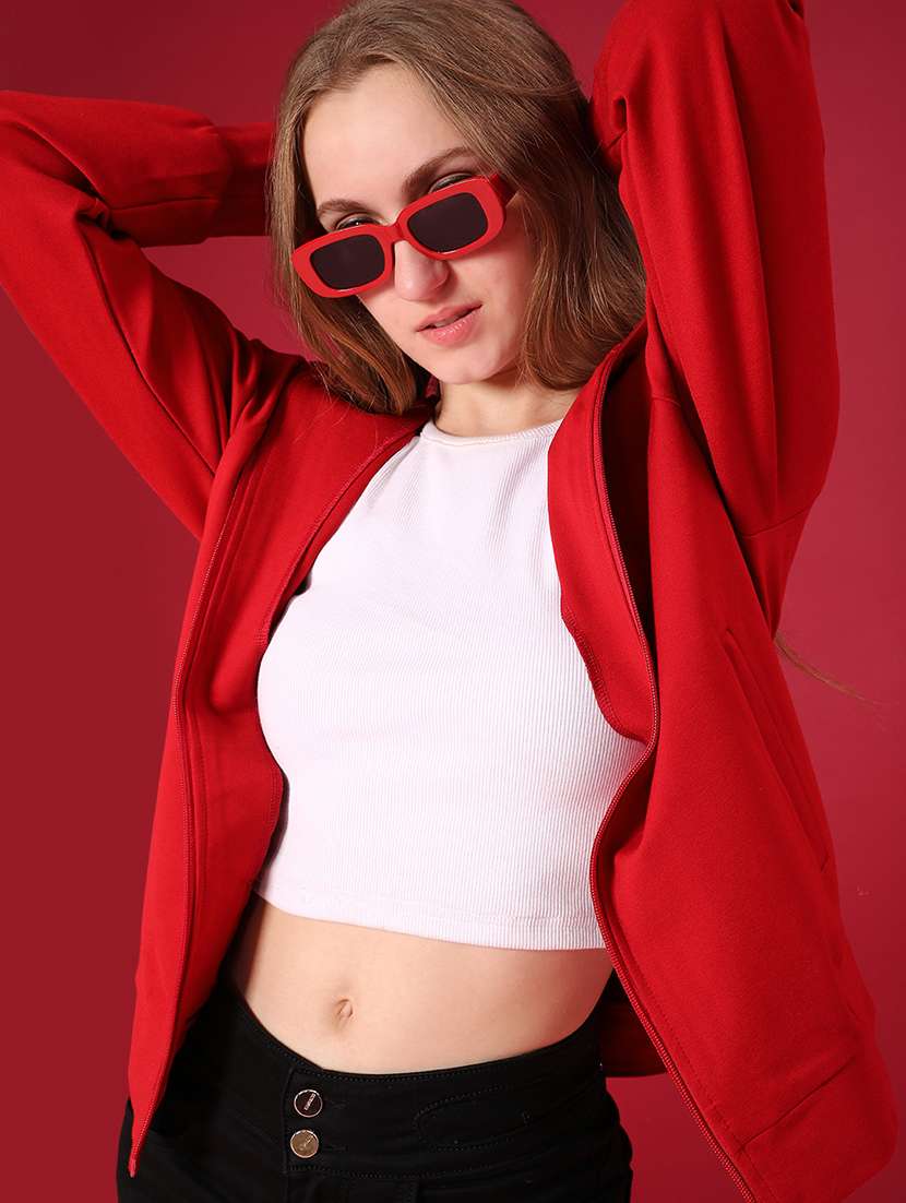 women solid long sleeve regular jacket