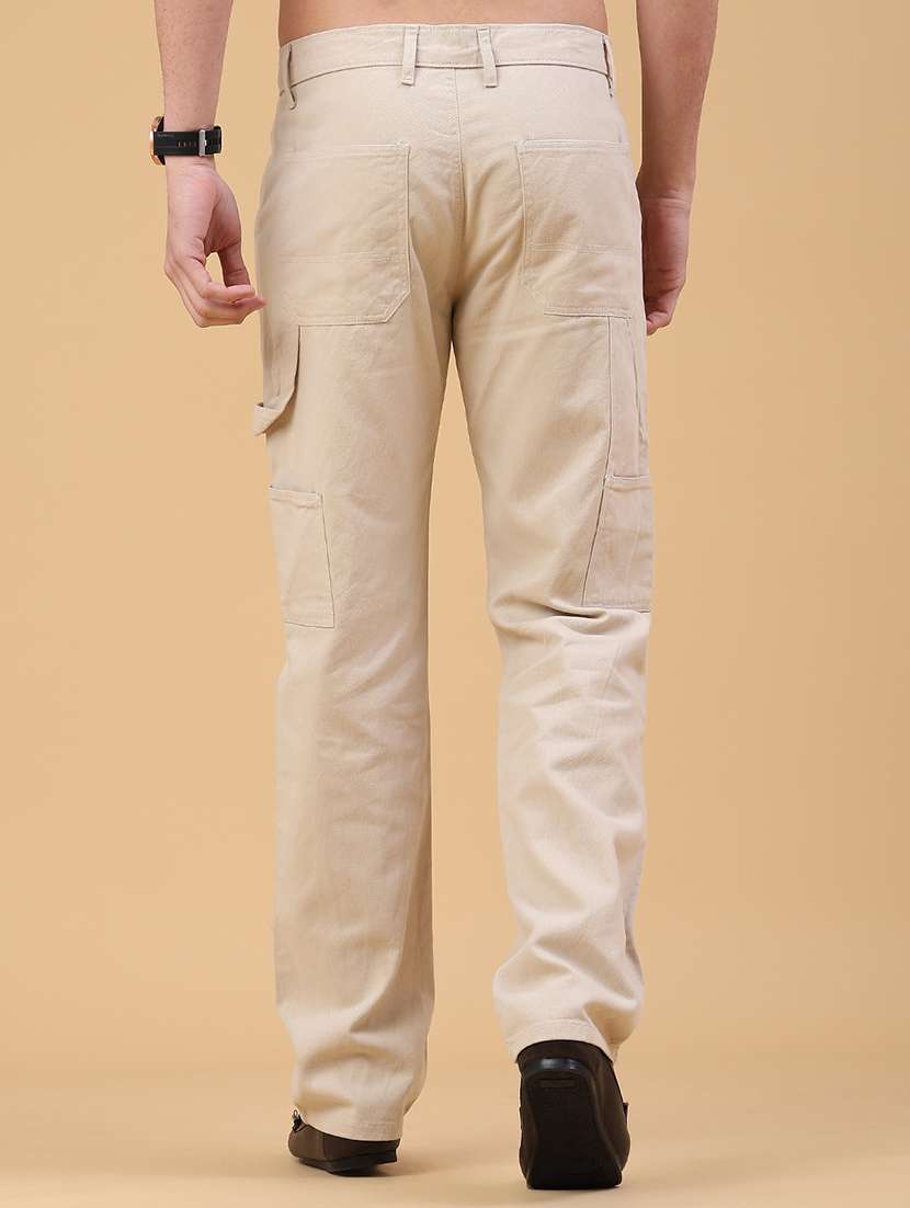 men solid mid rise chinos casual trouser - 22159841 -  Standard Image - 4