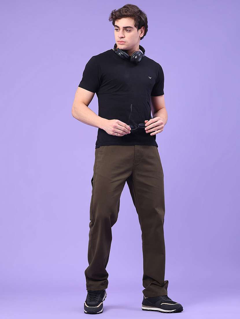 men solid mid rise chinos casual trouser - 22159842 -  Standard Image - 4