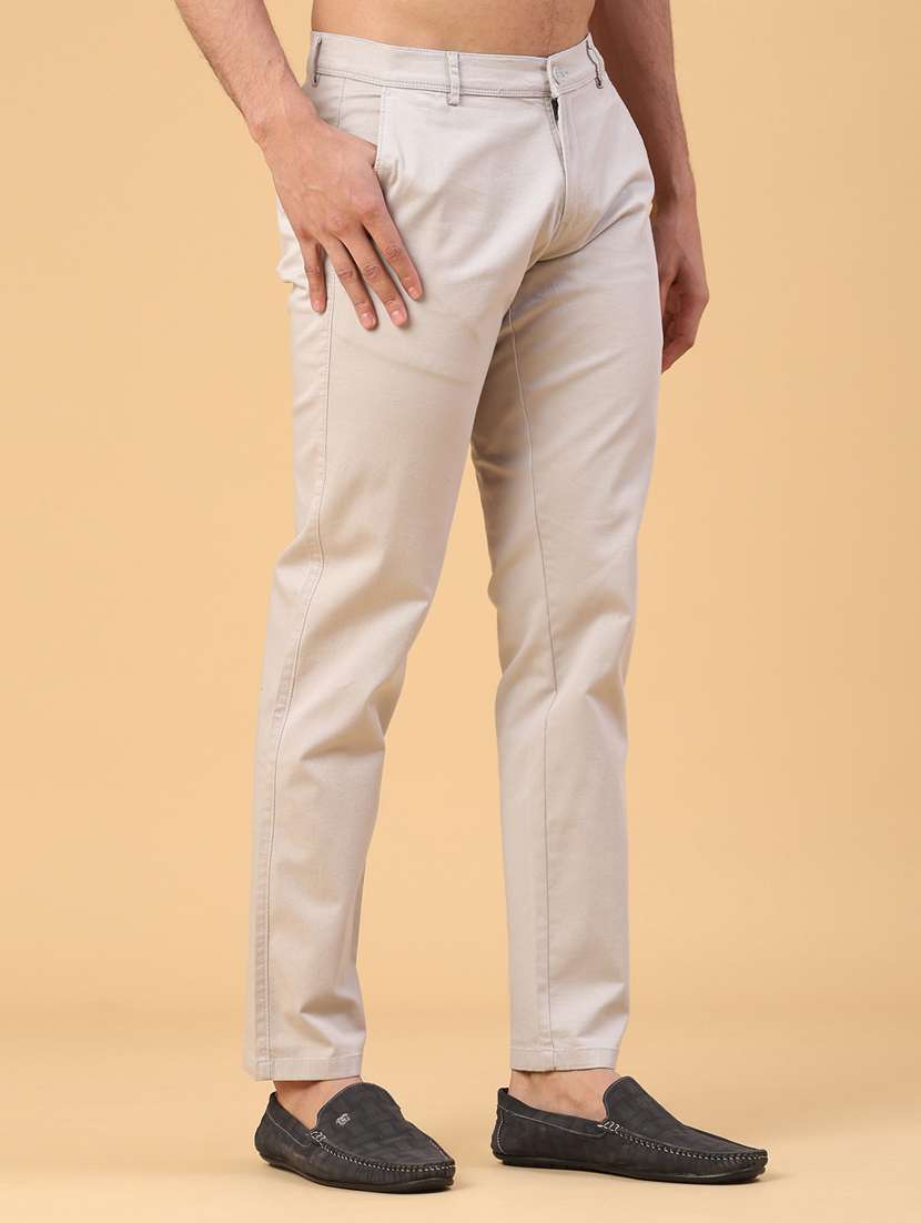 men solid mid rise chinos casual trouser - 22159905 -  Standard Image - 1