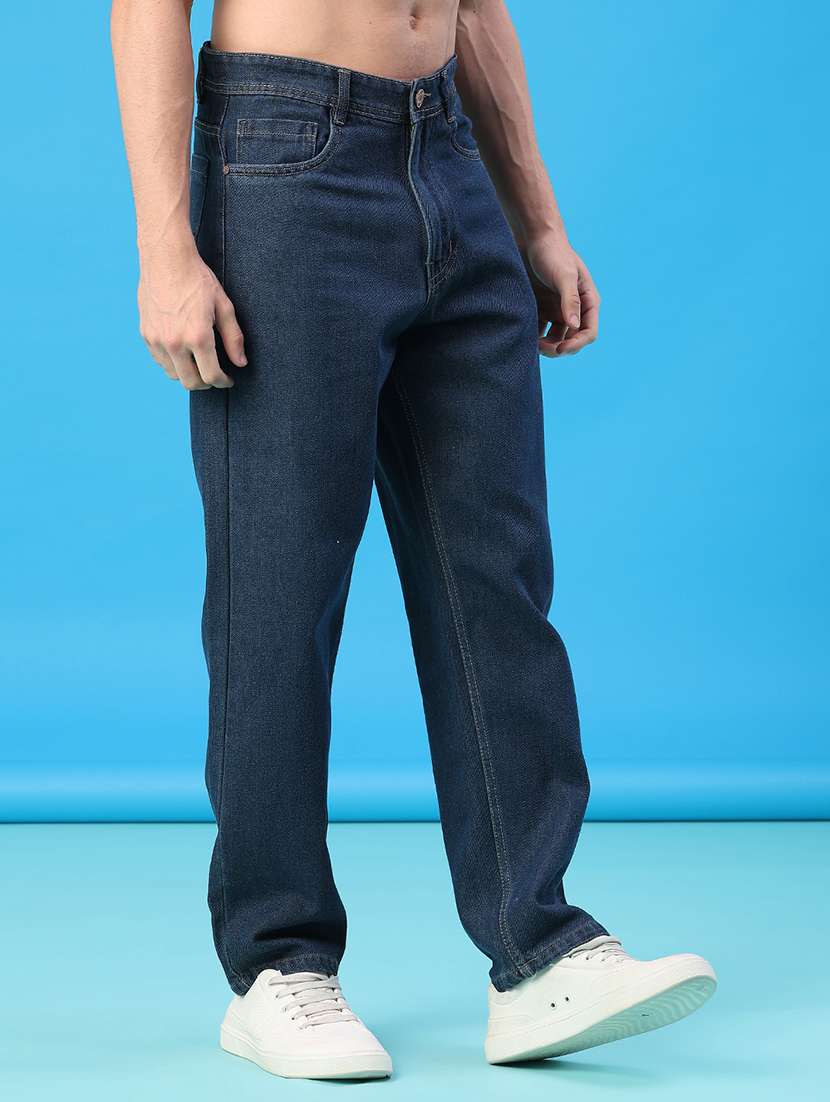 men plain mid rise relaxed fit jeans - 22159912 -  Standard Image - 1