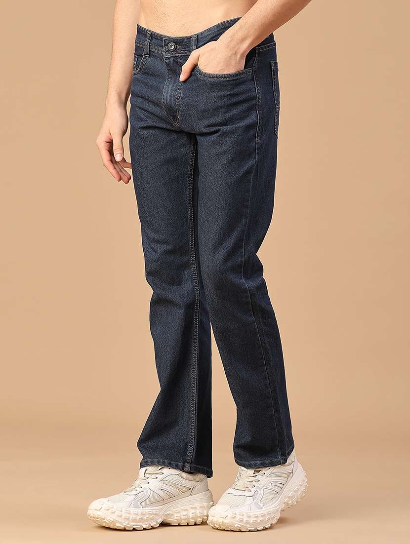 men plain mid rise full length jeans - 22159956 -  Standard Image - 1