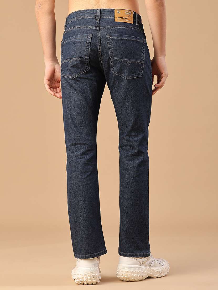 men plain mid rise full length jeans - 22159956 -  Standard Image - 4
