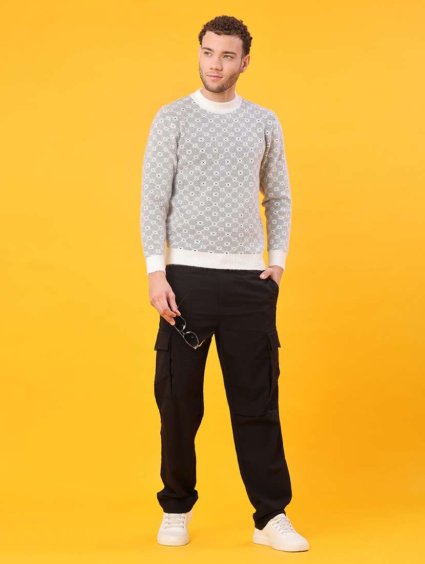 men self design long sleeve regular fit pullover  - 22159977 -  Standard Image - 4