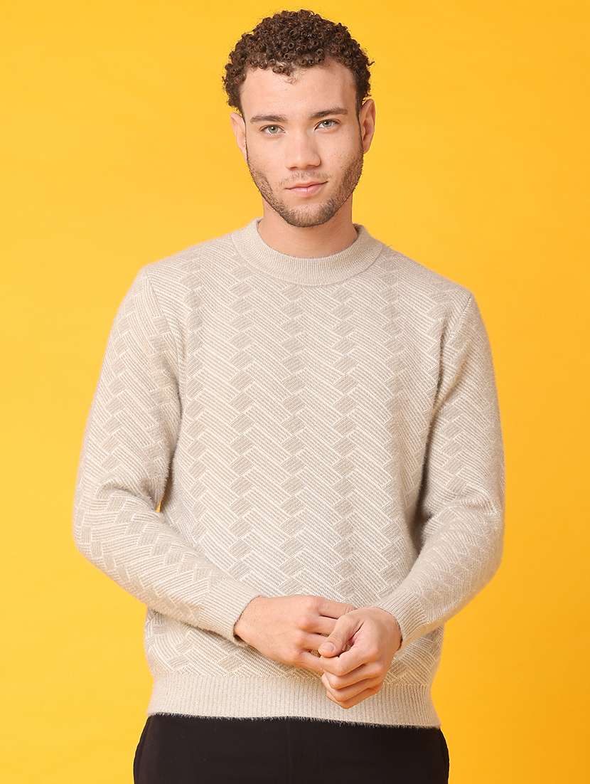 men self design long sleeve regular fit pullover  - 22159978 -  Standard Image - 1