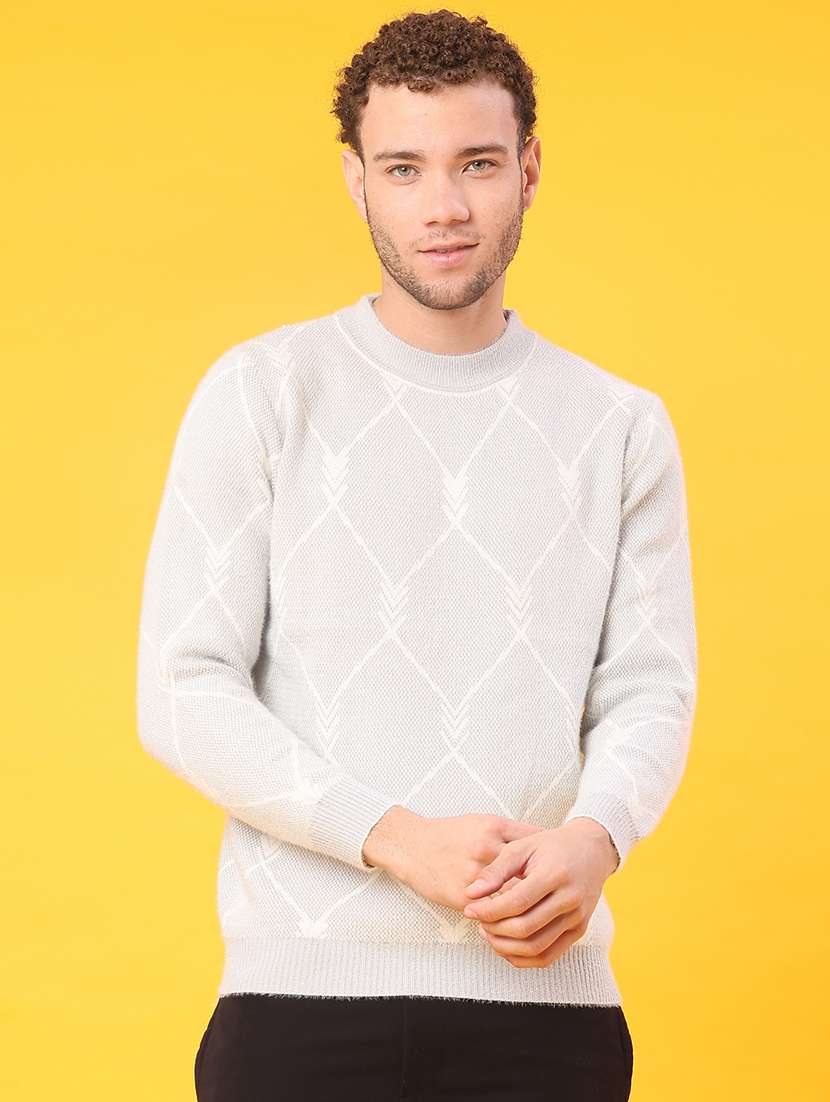 men self design long sleeve regular fit pullover  - 22159979 -  Standard Image - 1