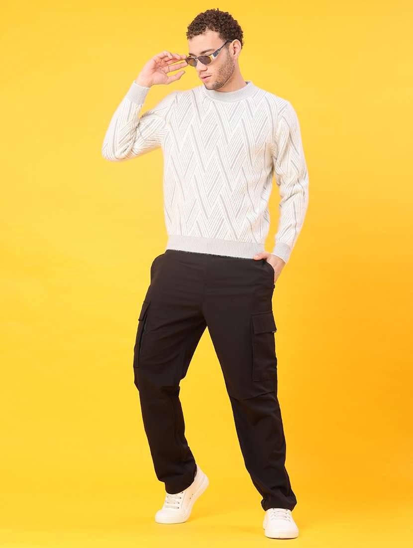 men self design long sleeve regular fit pullover  - 22159980 -  Standard Image - 4