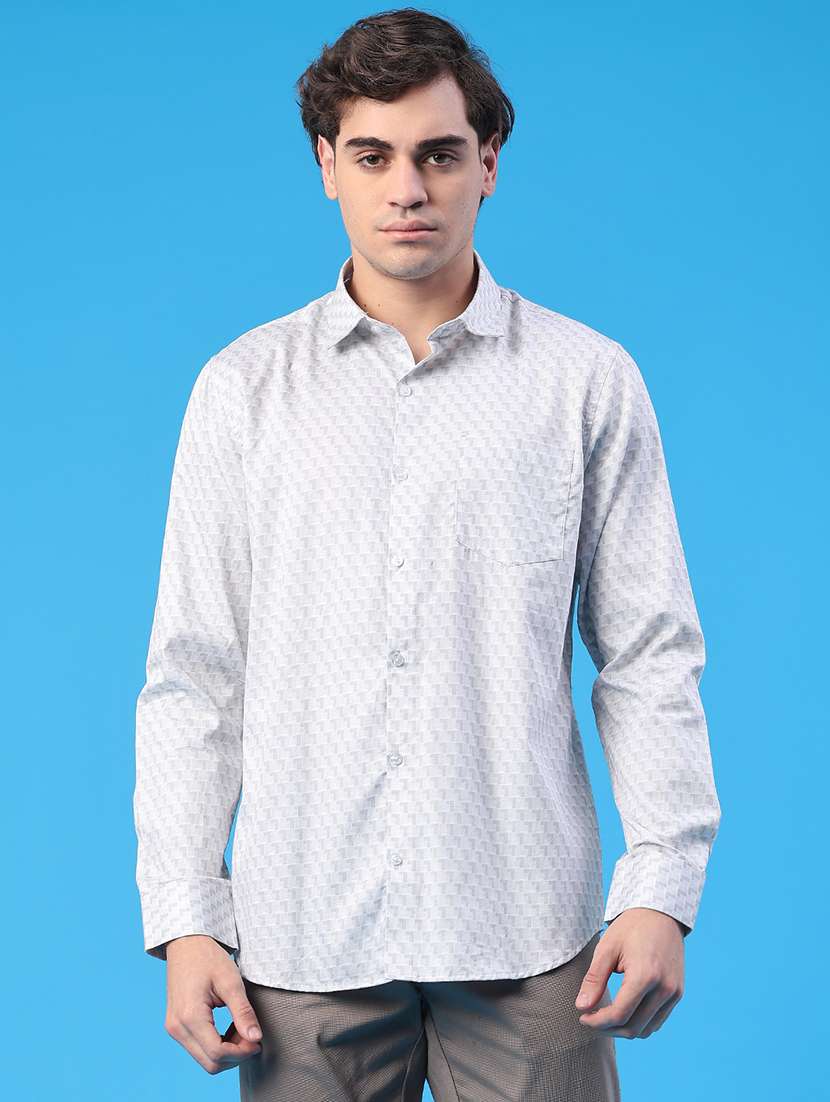 men printed long sleeve regular fit casual shirt - 22160031 -  Standard Image - 1