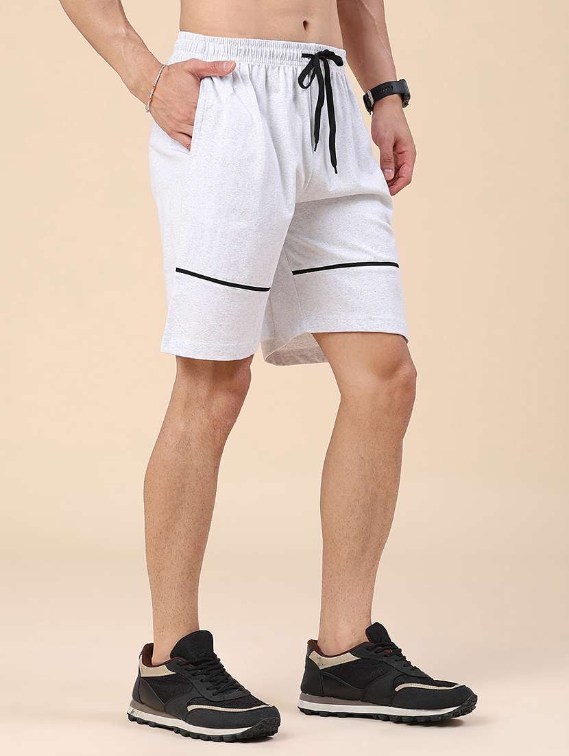 men melange mid rise regular fit sports shorts - 22160046 -  Standard Image - 1