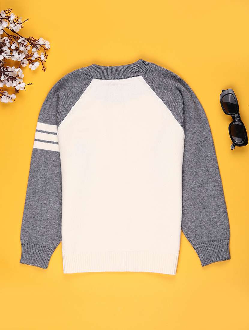 boys color blocked long sleeve front open sweater - 22160117 -  Standard Image - 1