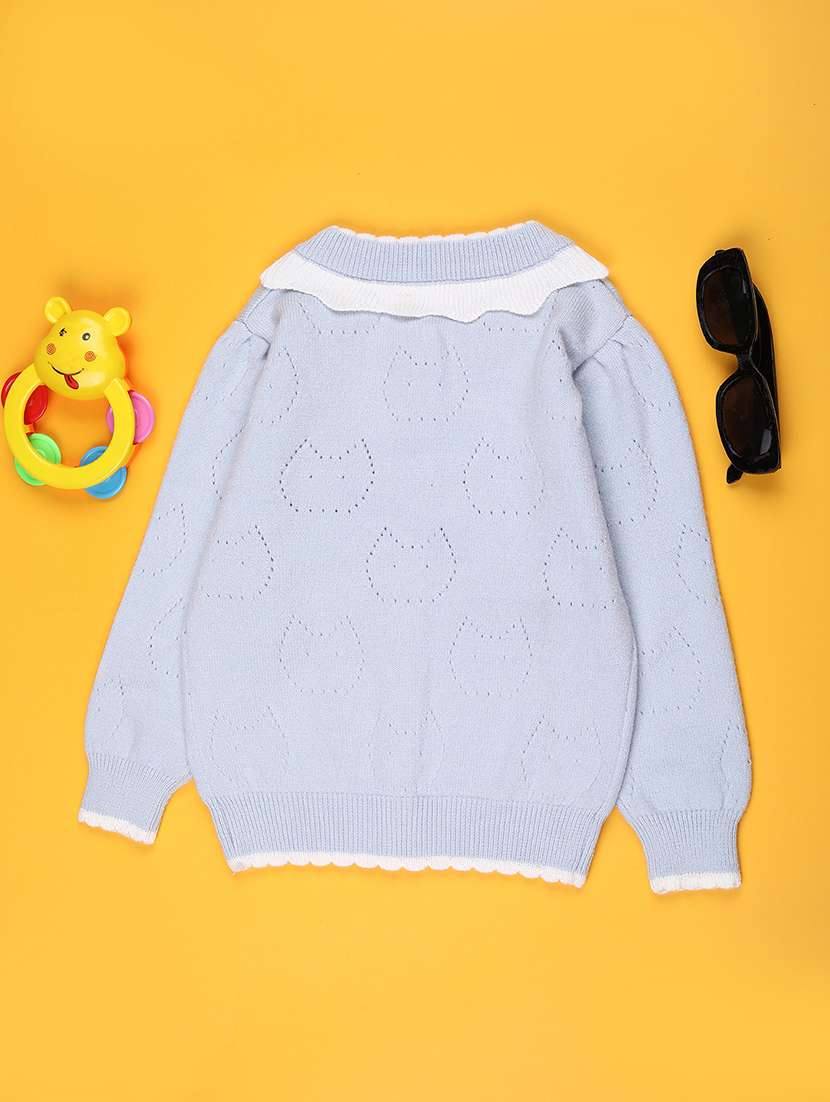 girls self designed long sleeve cardigan - 22160128 -  Standard Image - 1