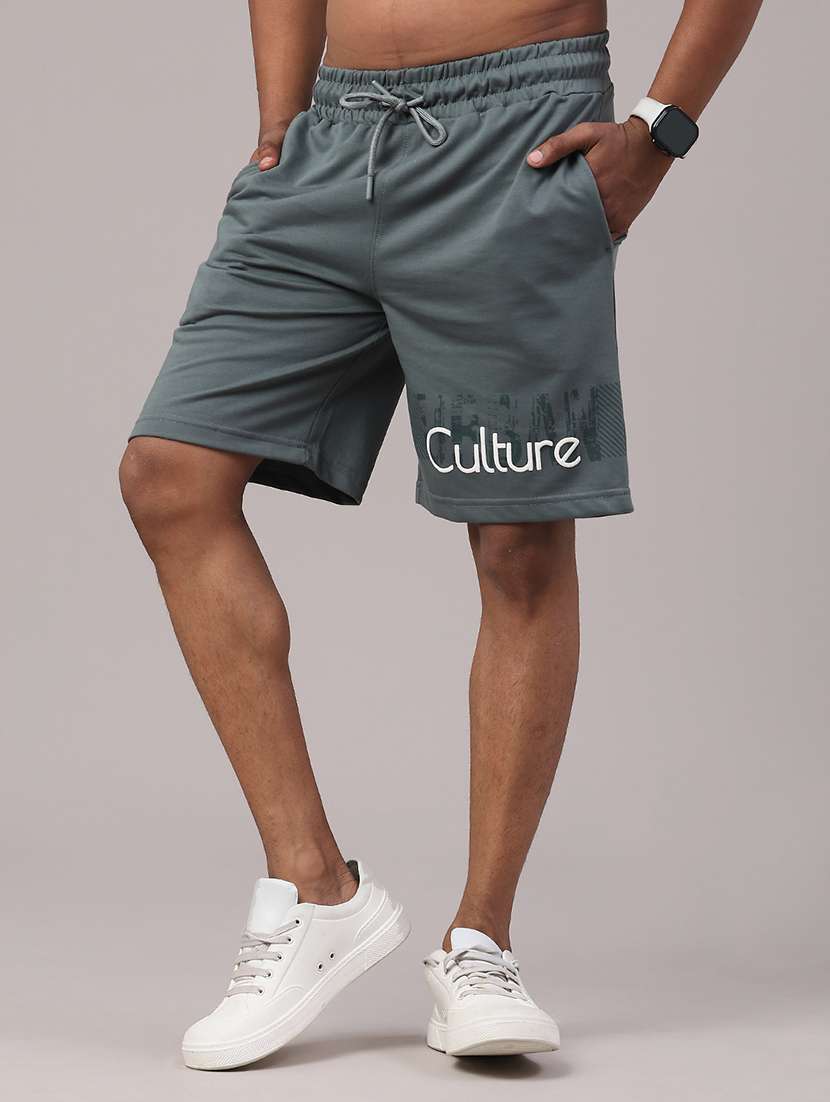 men typographic mid rise regular fit shorts - 22160152 -  Standard Image - 1