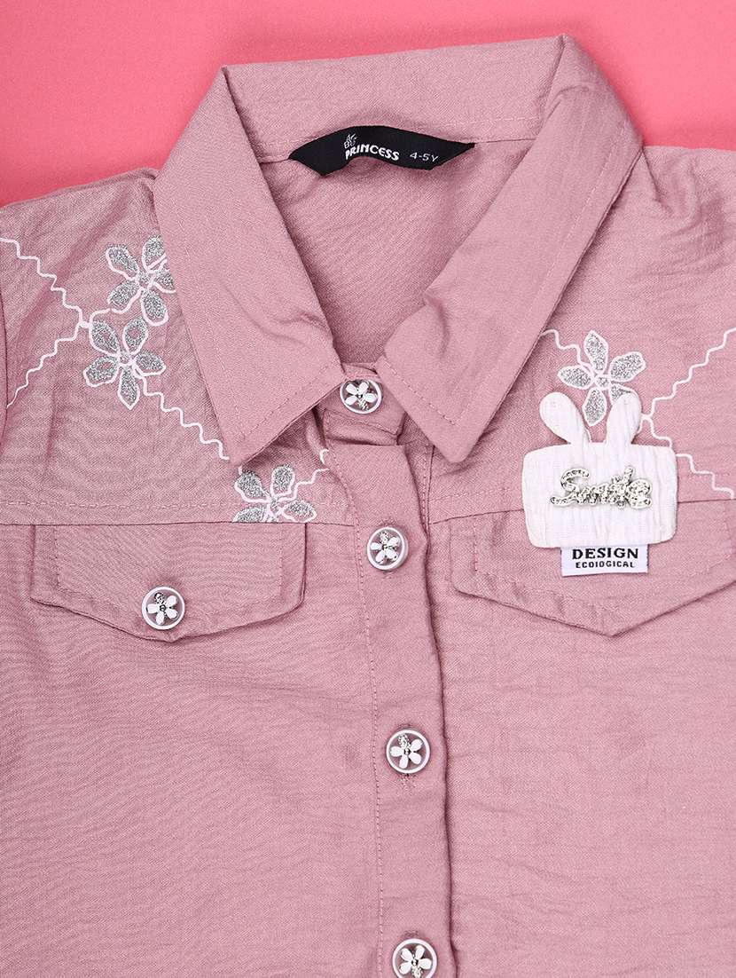 girls embroidered short sleeves top and skirt set - 22160156 -  Standard Image - 4