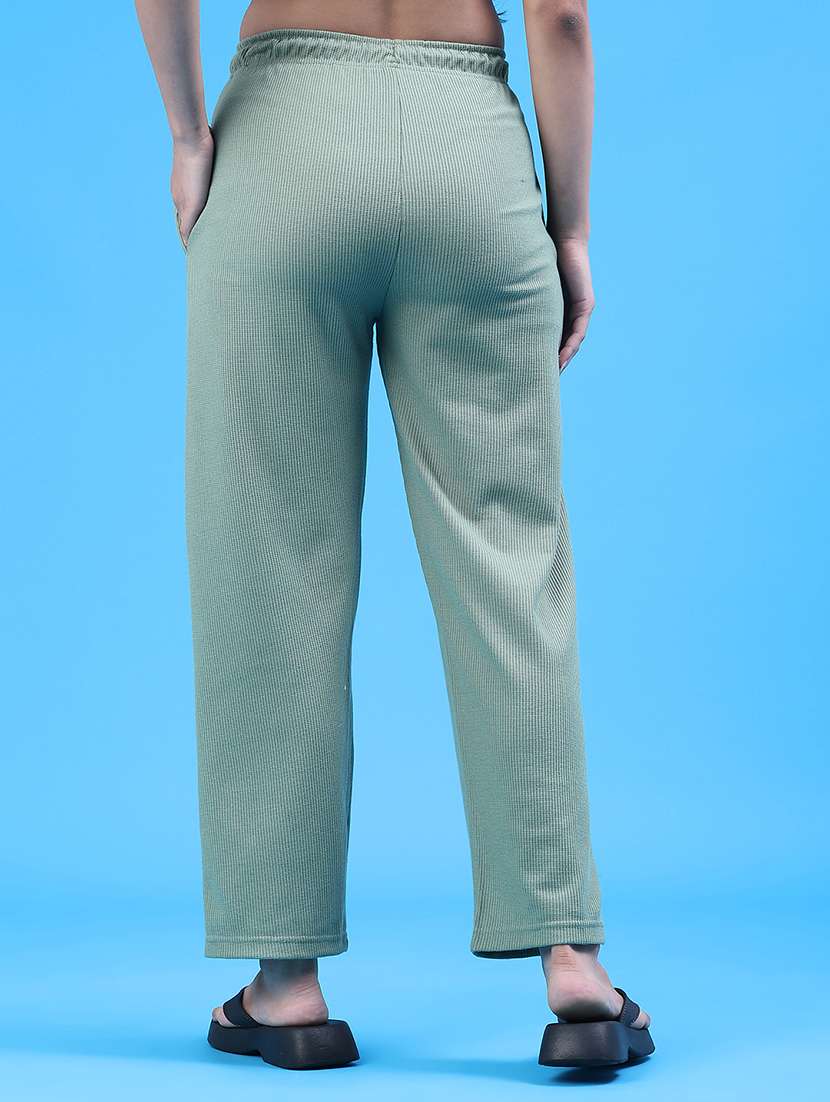 women solid mid rise straight trouser - 22160165 -  Standard Image - 4