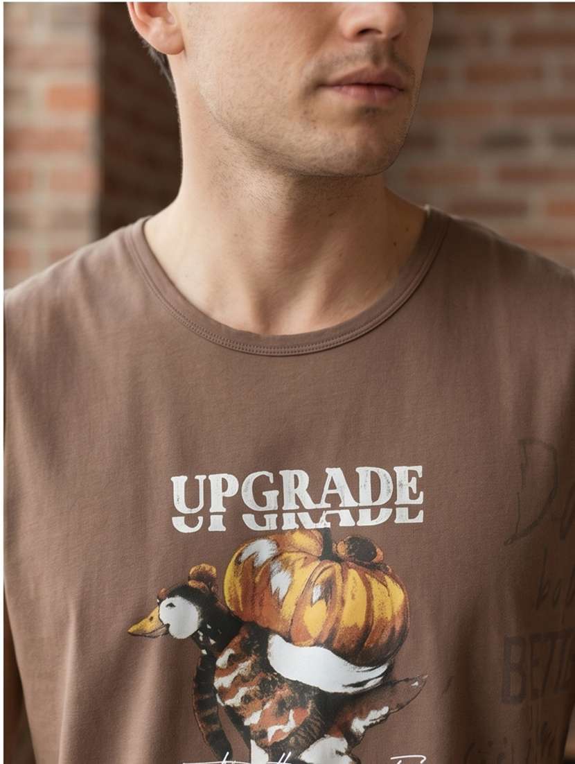 men printed round neck regular fit t-shirt - 22160173 -  Standard Image - 1