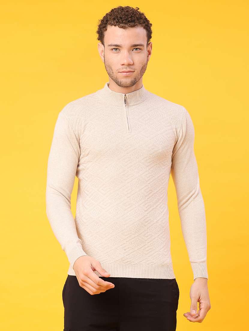 men self design long sleeve regular fit pullover  - 22160192 -  Standard Image - 1