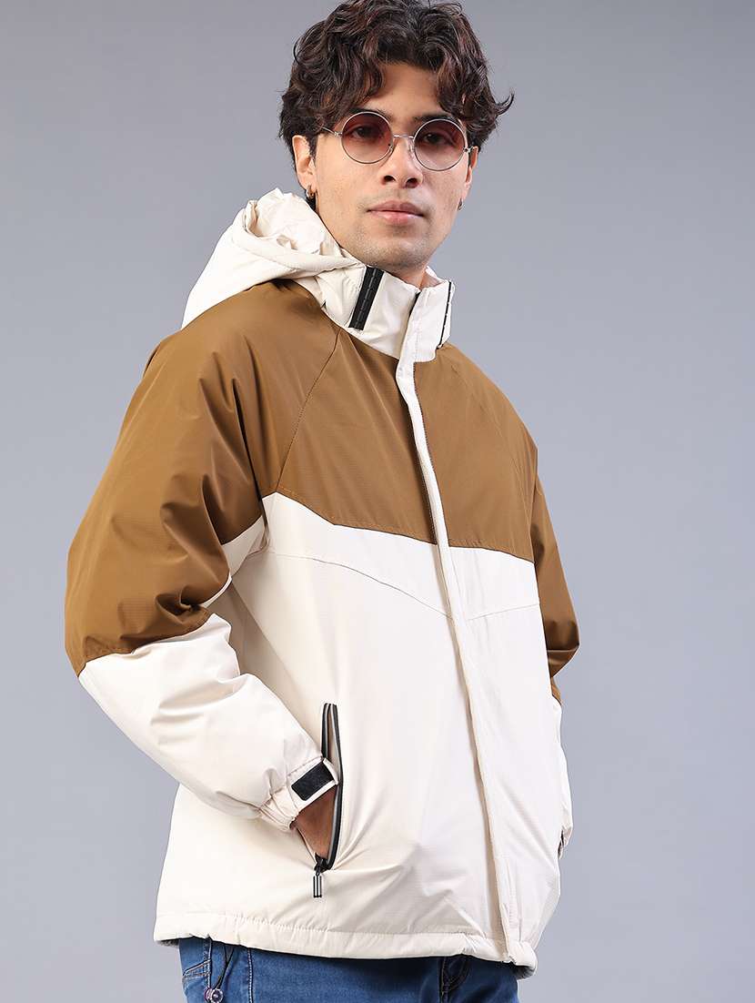 men color block long sleeve bomber jacket