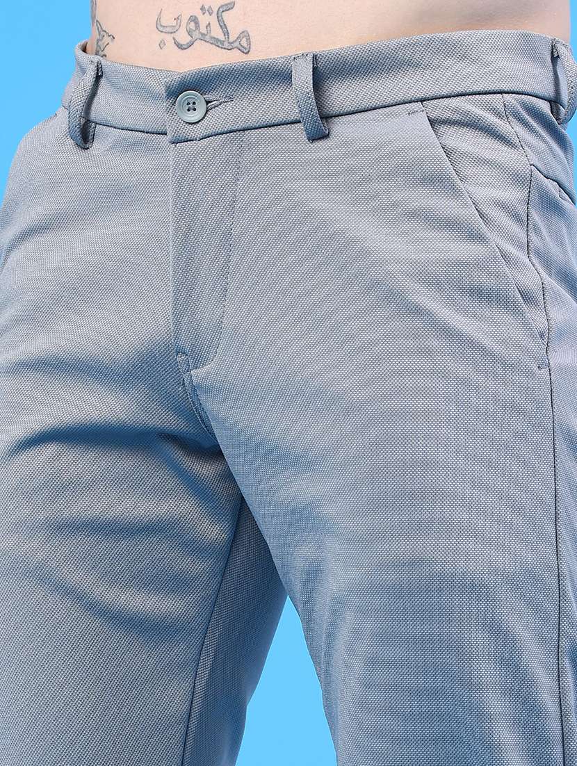 men solid mid rise chinos casual trouser - 22160205 -  Standard Image - 1