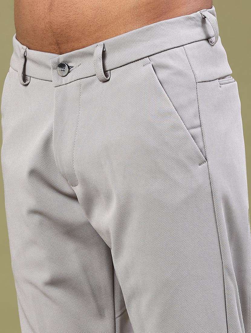 men solid mid rise chinos casual trouser - 22160207 -  Standard Image - 1