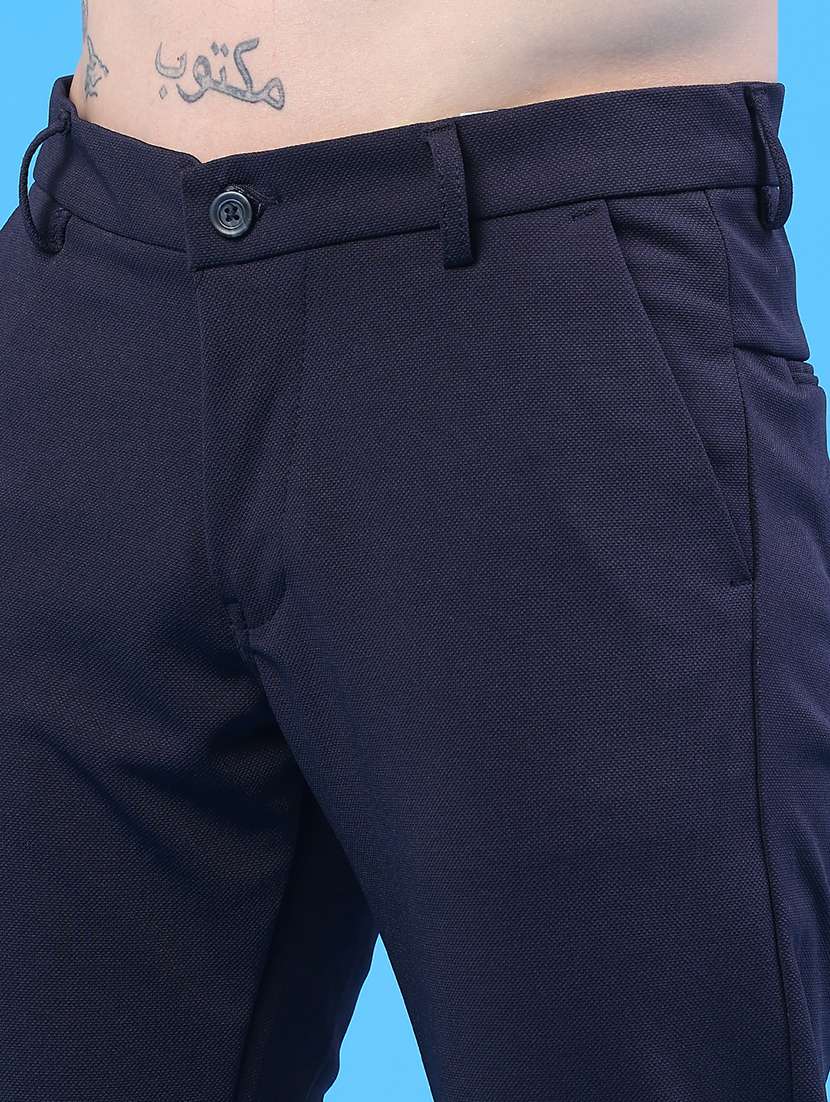 men solid mid rise chinos casual trouser - 22160215 -  Standard Image - 1