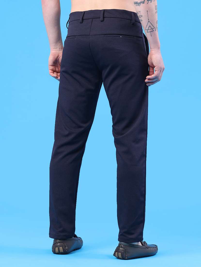 men solid mid rise chinos casual trouser - 22160215 -  Standard Image - 4