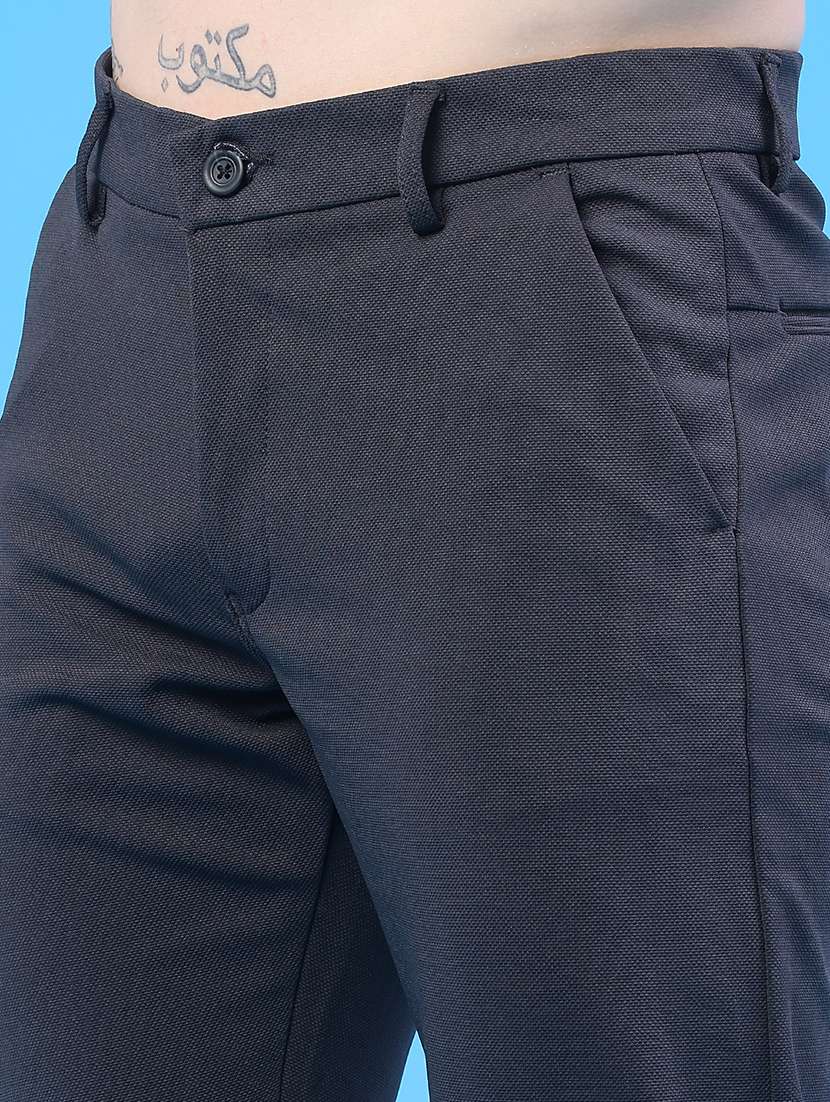 men solid mid rise chinos casual trouser - 22160217 -  Standard Image - 1