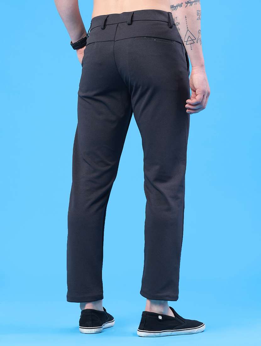 men solid mid rise chinos casual trouser - 22160217 -  Standard Image - 4