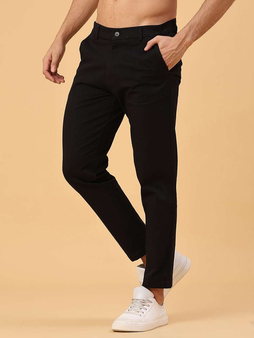men solid mid rise casual chino - 22160255 -  Standard Image - 1