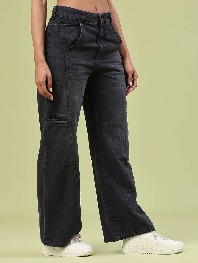 women solid mid rise relaxed fit jeans - 22160278 -  Standard Image - 1