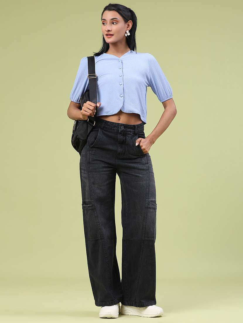 women solid mid rise relaxed fit jeans - 22160278 -  Standard Image - 4