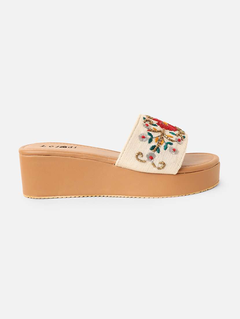 women embroidered slip on sandal - 22160297 - Standard Image - 1