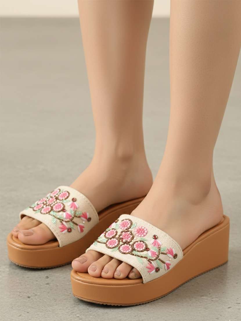 women embroidered slip on sandal - 22160298 - Standard Image - 4