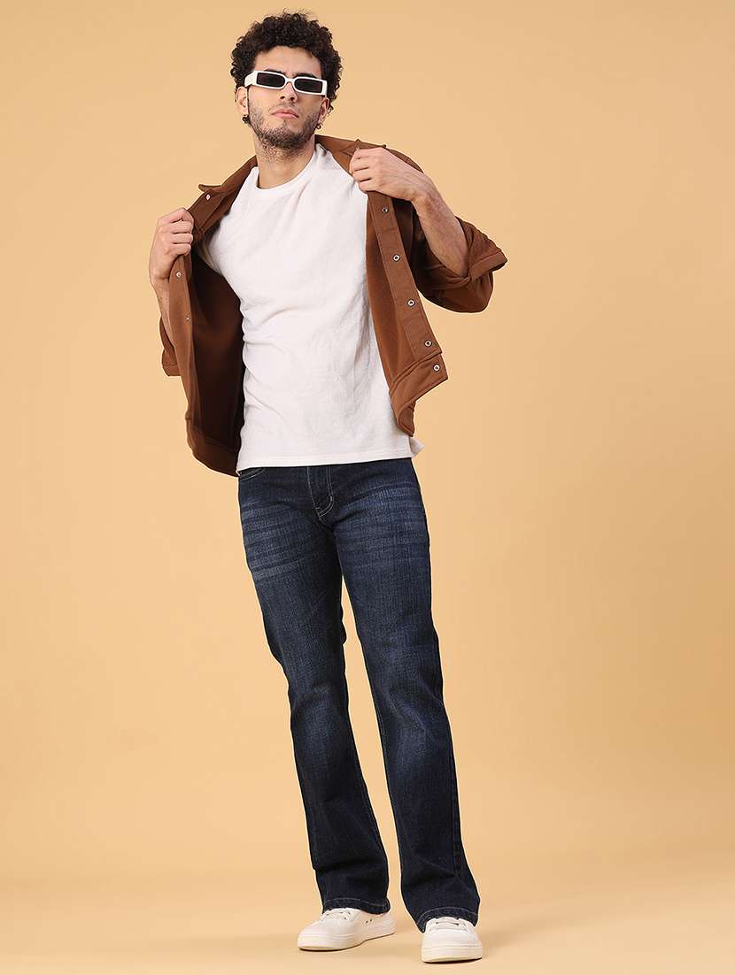 men washed mid rise full length bootcut jeans - 22160325 -  Standard Image - 4