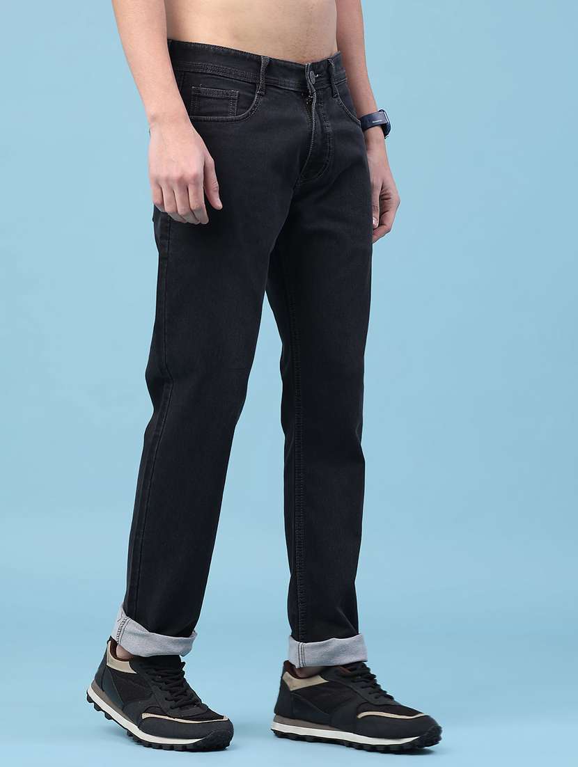 men plain mid rise full length tapered jeans - 22160351 -  Standard Image - 1