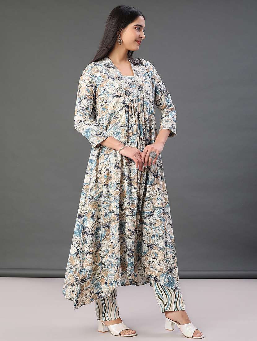women printed kurta and pant with dupatta set - 22160401 -  Standard Image - 1
