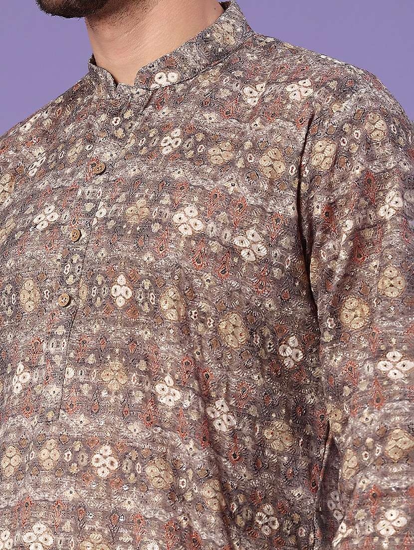 brown polyester kurta pyjama ethnic wear - 22160548 -  Standard Image - 1