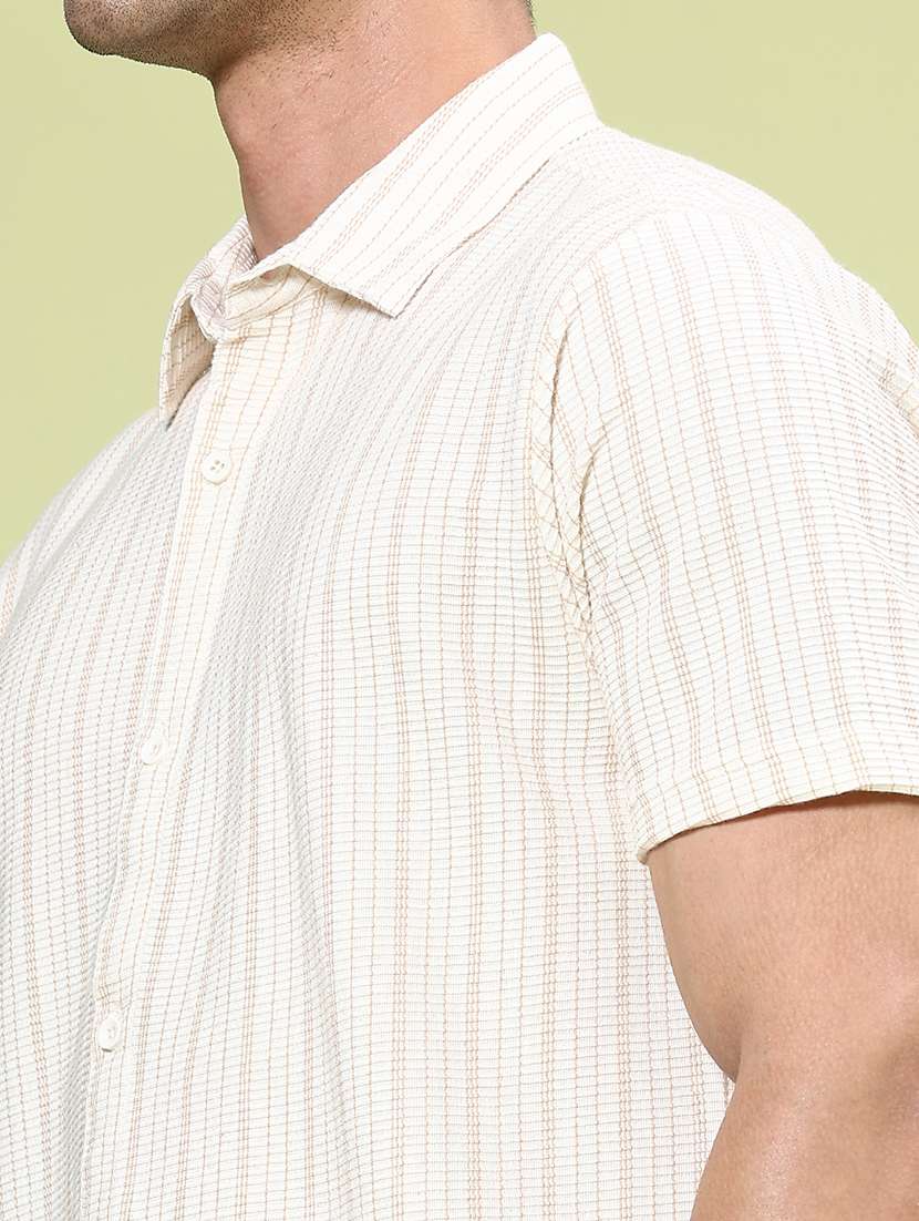 men striped short sleeve regular fit casual shirt - 22160575 -  Standard Image - 1