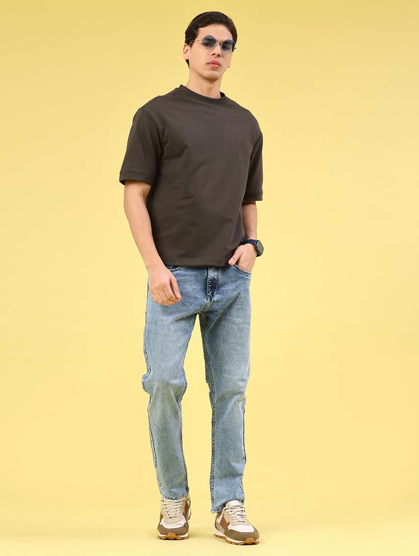 men grey cotton blend plain t-shirt - 22160577 -  Standard Image - 4