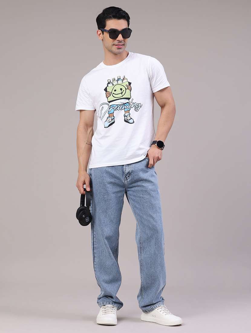 men plain mid rise full length straight jeans - 22160641 -  Standard Image - 4