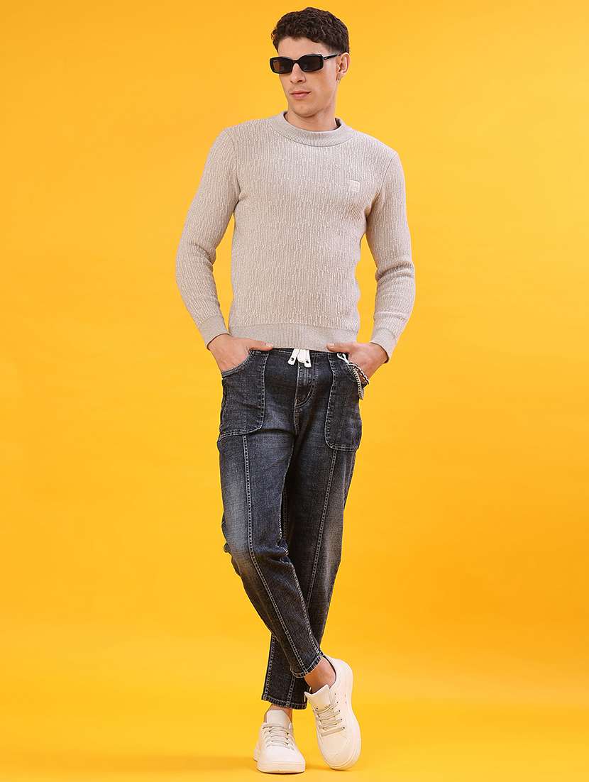 men self design long sleeve regular fit pullover  - 22160775 -  Standard Image - 4