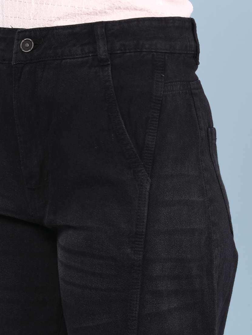 Girls Solid High Rise Wide Leg Jeans - 22160830 -  Standard Image - 1
