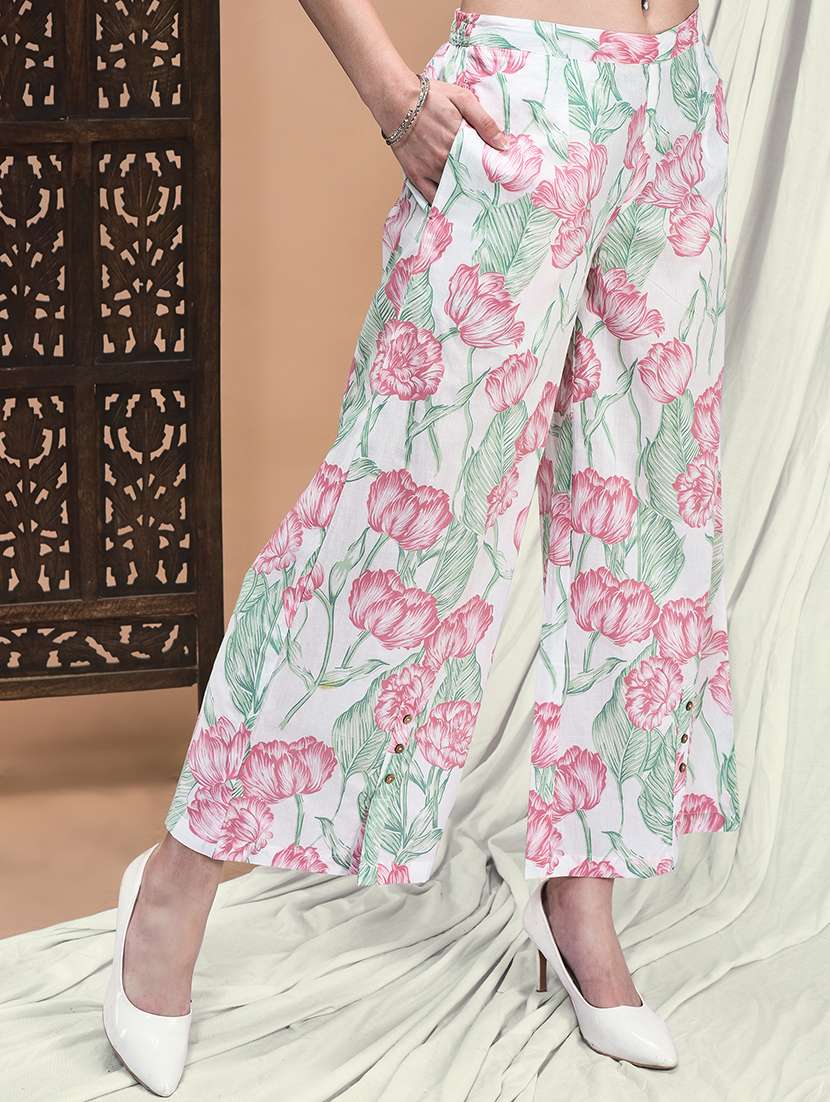 women floral printed shoulder strap ethnic co-ord set - 22161025 -  Standard Image - 4