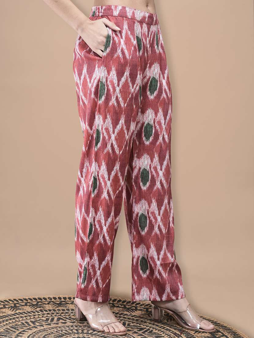 women three quarter sleeve regular fit ethnic co-ord set - 22161027 -  Standard Image - 4