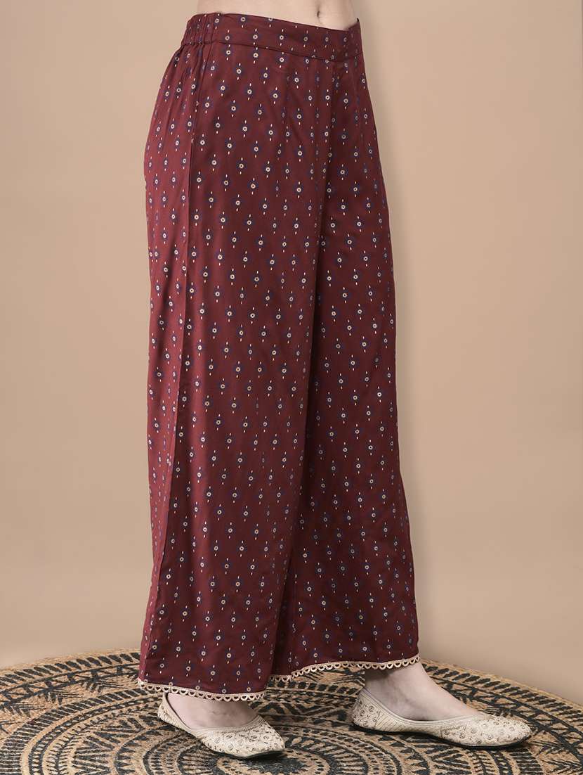 women printed long sleeve kurta palazzo with dupatta set - 22161038 -  Standard Image - 4