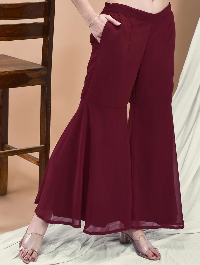 women embroidered three quarter sleeve kurta sharara with dupatta set - 22161046 -  Standard Image - 4